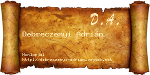 Debreczenyi Adrián névjegykártya