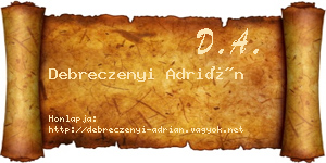 Debreczenyi Adrián névjegykártya